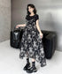 Faux Layered Floral Dress